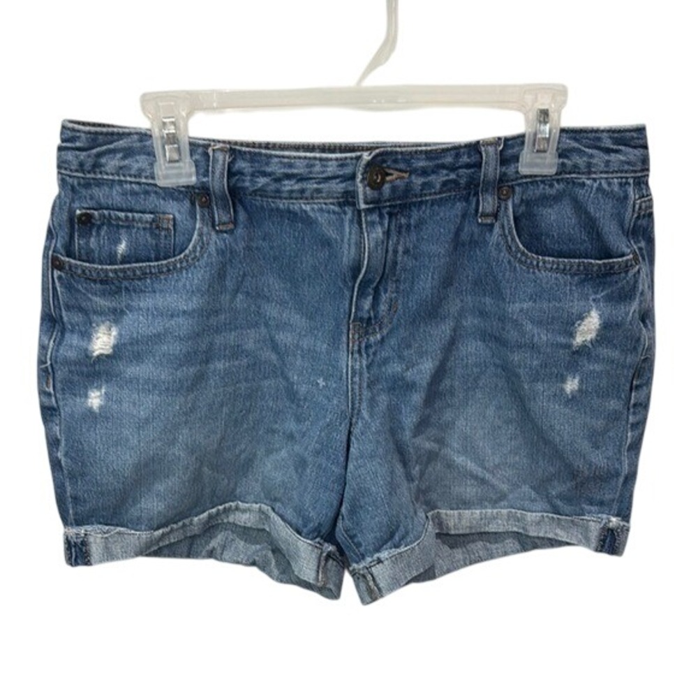 Apt 9 Denim Shorts Distressed Cuffed‎ Hem Casual Everyday Blue Jean Shorts